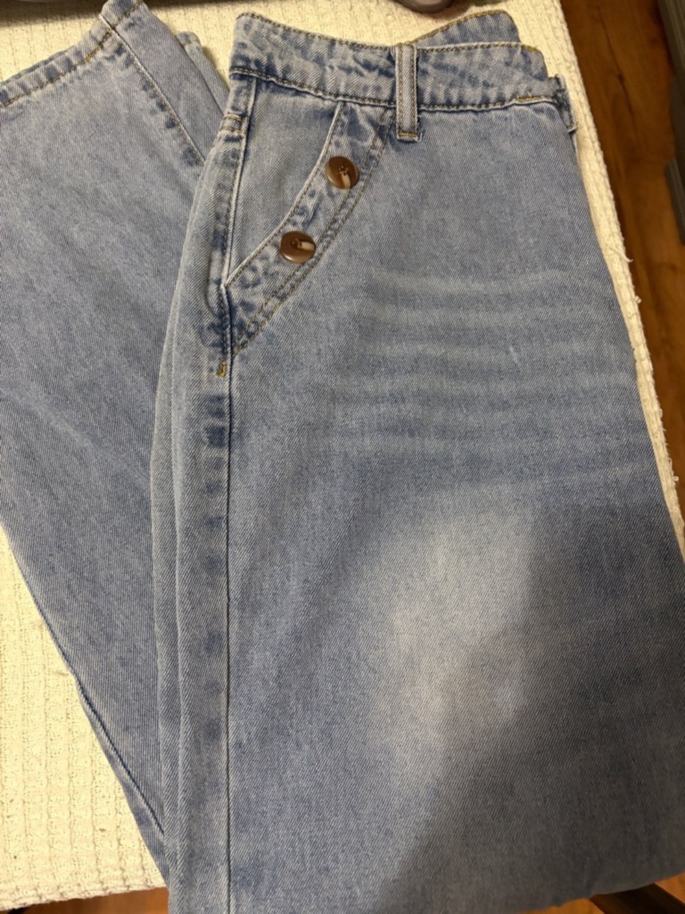 SHEIN Light Blue High-Waist Flare Jeans